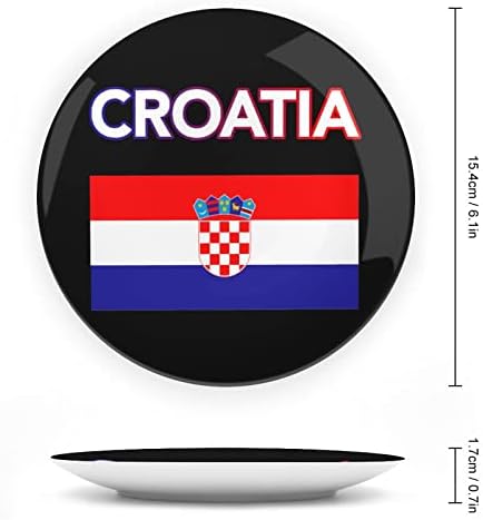 Croácia Bandeira Croata Função China China Decorativa Placas Cerâmicas Redonda Artesanal Com