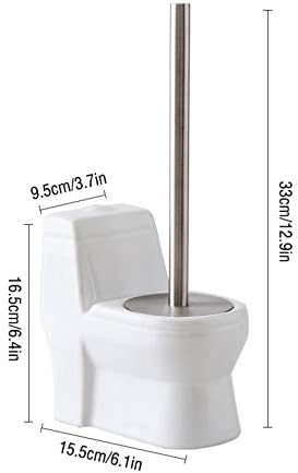 Escova de vaso sanitário guojm escova de vaso sanitário com maçaneta longa e base de cerâmica para facilitar