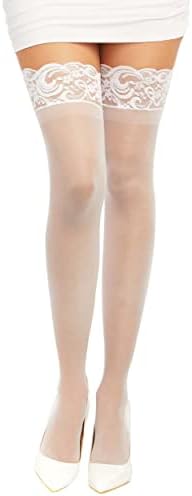 Dreamgirl feminino pura coxa de meia-calça de calça meias de nylons de meias com conforto top top Anti-deslizamento