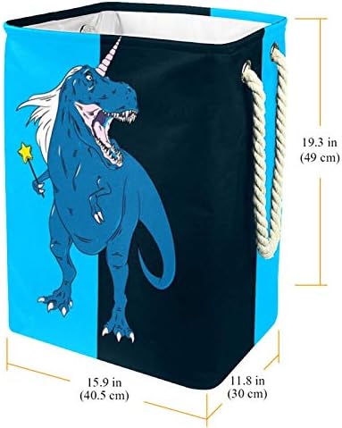 Mapolo Laundry Tester Unicorn Dinosaur Dinosaur Cesto de armazenamento de lavanderia dobrável com alças suportes