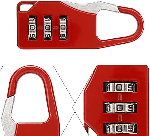 6 Pacote de 3 dígitos Códigos de cadeado combinando cadeados de segurança travas de bagagem pesada para armários