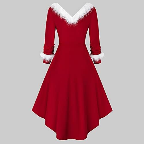 Vestido para mulheres 2022 vestidos de cocktail de natal, vestido de férias estampado fofo vestido vintage sra. Santa Claus Swing formal midi vestido