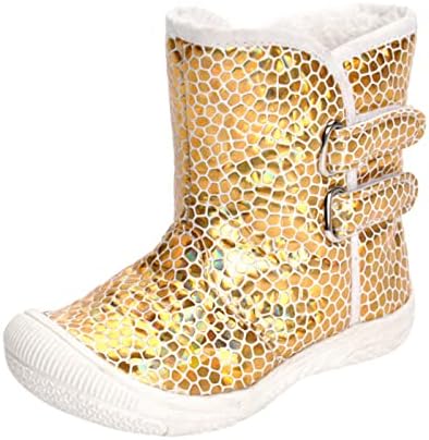 Sapatos infantis para criança sola mole menina menina de ouro de ouro pré -lenço de neve quente sapatos de neve