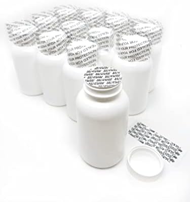 Garrafas de empacotador de pílula HDPE de 200 ml - 12 contagem com tampas e violação de bandas encolhidas