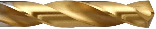 YG-1 D2GP de alta velocidade de aço Gold-P BIT DRINE DE TRABALHO, acabamento em estanho, haste direta, espiral lenta, 135 graus, tamanho 54, 7/128 diâmetro x 1-7/8 Comprimento