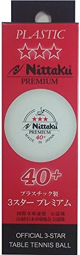 Nittaku Premium 3 estrelas ITTF 40+ Bolas de tênis de mesa de plástico, 30 bolas