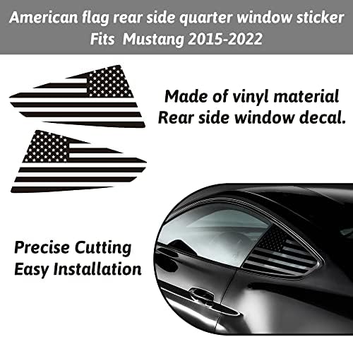 Decalque da janela traseira de Zhizhong traseiro para Mustang 2015-2022, adesivo de bandeira preta