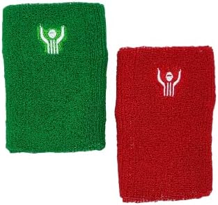 Ótima chamada para atletismo | Premium Wrestling Wrist Bands | Conjunto de vermelho e verde profissional | Treinador