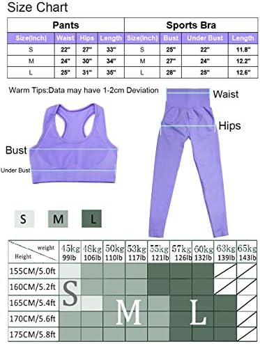 Conjuntos de treino de ioga de Buscando para mulheres de 2 peças de cintura alta leggings sem fins de compressão de sutiã esportivo para mulheres
