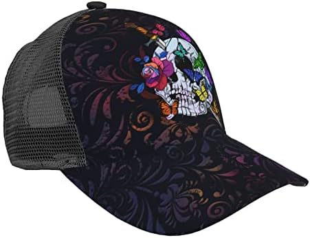 Sugar Skull Baseball Cap ajustável Hat de Hat Hat Hat Hat Outdoor Bap Sun Hats For Men Mulheres