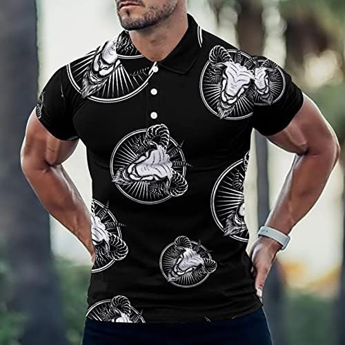 Camiseta masculina de Baphomet Head Muscle Muscle Shirt-Shirt Casual Slim Golf camisetas