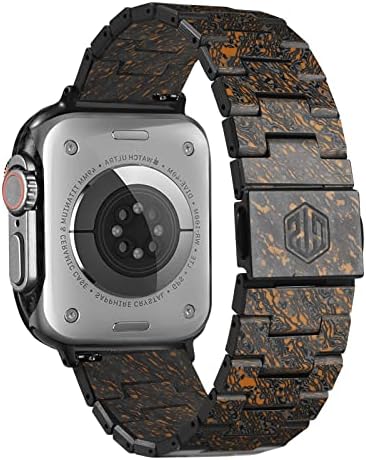 HAFLYER FIBRA DE CARBONA Banda de relógio Apple para homens, compatível com Iwatch Series 3/4/5/6/7/8/se/Ultra, 45/44/42mm, com liberação rápida da fivela, camuflagem