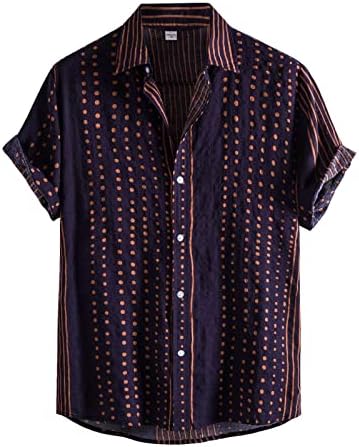 Camisa havaiana masculina de Xiqiam Mangas curtas de tamanho rápido de secagem na praia de férias camisas