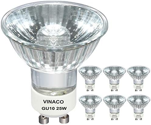 VINACO NP5 GU10 120V 25W BULLE Aquecedor de vela, 6 pacote GU10+C 120V 25W Substituição para lâmpada