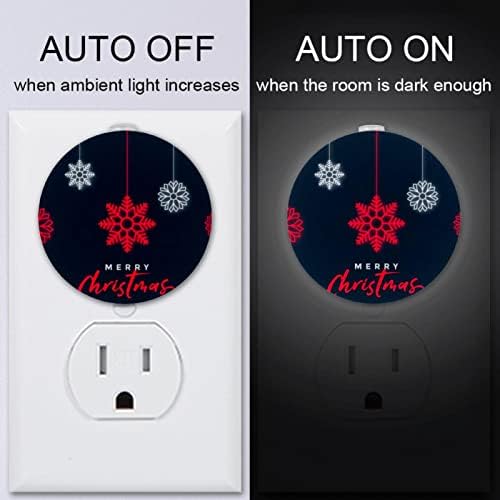 2 Pacote de plug-in Nightlight LED Night Light com Dusk-to-Dawn para o quarto de crianças, berçário, cozinha, ornamento de floco de neve do corredor Feliz Natal
