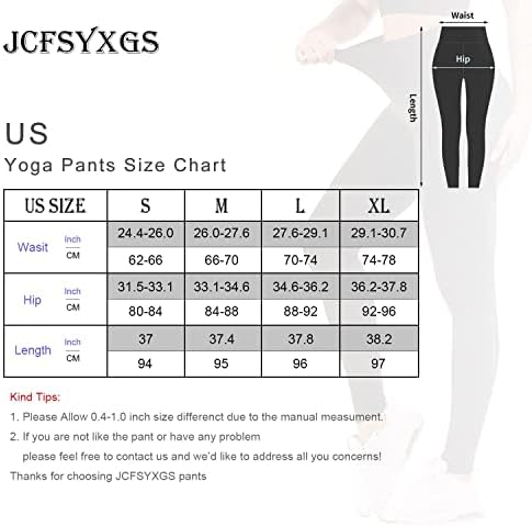 JCFSYXGS Leggings de cintura alta para mulheres com bolsos Pontas de ioga macia Tomosa Controle