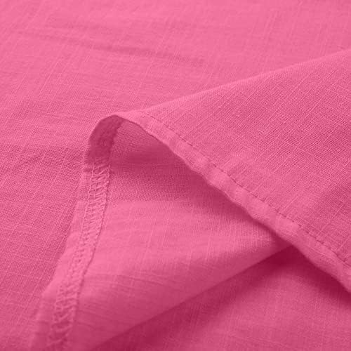 Blusa rosa quente camisa em camisola para mulheres outono verão 2023 roupas de linho de algodão
