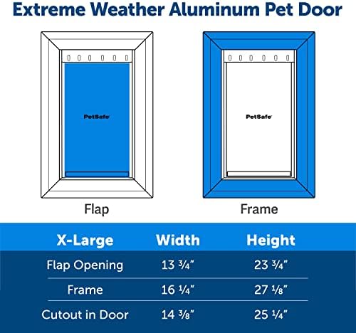 PetSafe Extreme Weather Dog and Cat Door - Porta de estimação da estrutura de alumínio - X -Large