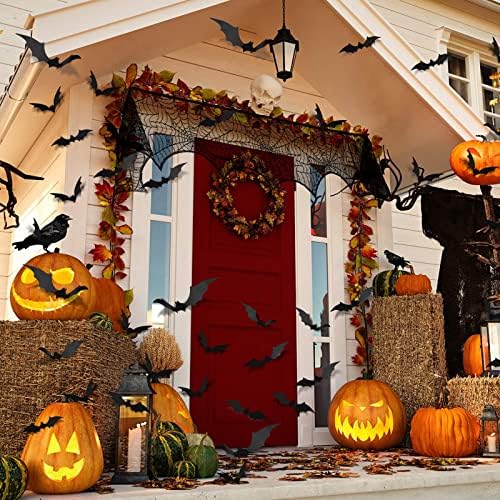 Decorações de Halloween Conjunto interno, decoração de casa de Halloween com tabela de aranha Runners & Lace