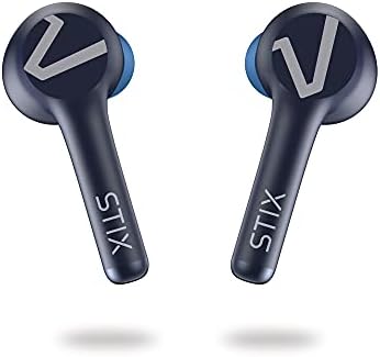 Veh Stix True Wireless Earlyphones - Bluetooth - Caixa de carregamento incluída - Mic - Touch Control - Projetado no Reino Unido - Marine Blue Edition - VEP -116 -STIX -M