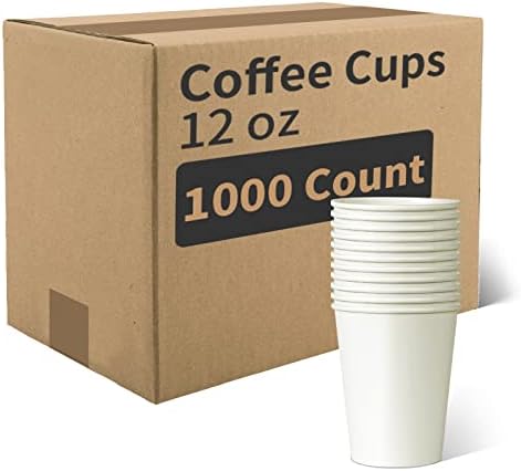 Rancotop [1000 contagem de 12 onças] Copos de café descartáveis, xícaras de papel quente ideais para festa, casa, escritório