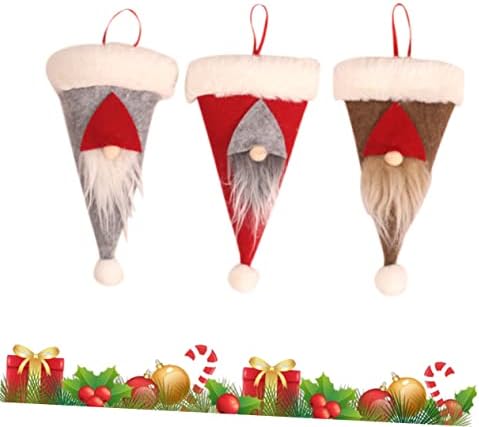 Nolitoy 3 PCs Ornamento titulares de saquinhos de talheres Santa Sacos de talheres de Natal Bolsa de mesa