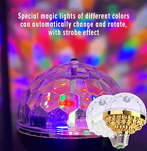 2pc Lâmpada de bola de bola mágica colorida 2pc, soquetes de bola mágica Crystal Magic, novo colorido