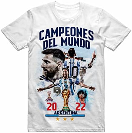 Messi Argentina Campeão Mundial 2022, Messi World World Champions Soccer Camisa, presentes para homens fãs de futebol infantil para homens
