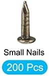 Metallixity Small Nails 200pcs, unhas de hardware de aço carbono - Para madeira doméstica, tom de bronze, tom de