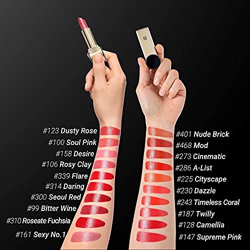 Hera Rouge Holic Lipstick 20 Cores Trendência contemporânea, Jennie escolheu a textura de textura brilho de 8 horas de 8 horas.