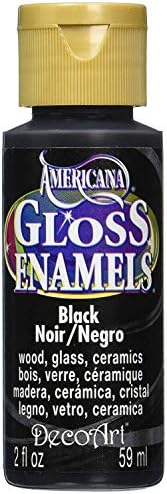 Decoart DAG67-30 Americana Gloss esmalte tinta, 2 onças, preto
