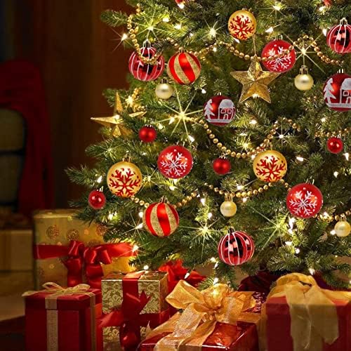 Ornamentos de bola de natal de 44ct, rehenbem 60mm /2,36 e 30mm /1.2 Decorações de Natal de quebra de bolas de árvore, bolas de natal para decoração de árvores de Natal