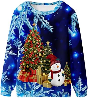 Jjhaevdy feminino feio moletom de natal 3D Digital Impresso Camisa engraçada Camisa de suéter