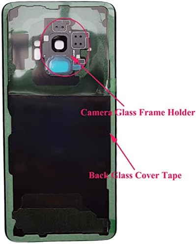 UbrokeiFixit Galaxy S9 G960 traseiro traseiro da porta de vidro substituto da porta de vidro para Samsung Galaxy S9 G960 5.8 , capa de lente de vidro da câmera, fita pré-cortada