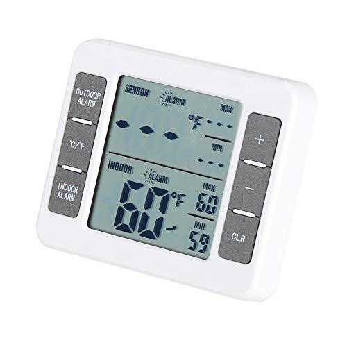 Yasez Digital Freezer Termômetro doméstico doméstico Sensor de temperatura interna / externa com alarme audível refrigerador térmico medidor