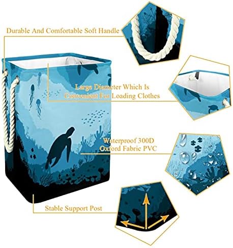 Tartaruga incorreta Azul azul grande cesto de roupa prejudicável a água para roupas de roupas prejudiciais para