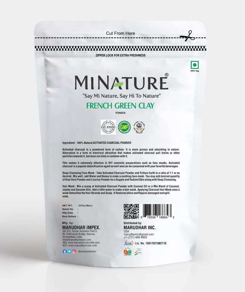 Minature Combo French Green Clay e French Pink Clay Powder 227g | Todos os tipos de pele | natural | Fazendo sabão, pacote de rosto
