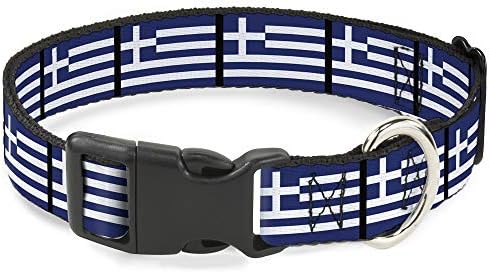 Buckle-Down Collar Breakaway Grécia Bandeiras 9 a 15 polegadas 0,5 polegadas de largura
