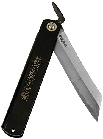 Faca dobrável de Higonokami - Edição de tigre de bambu de papel azul de higonokami aço preto xl preto xl