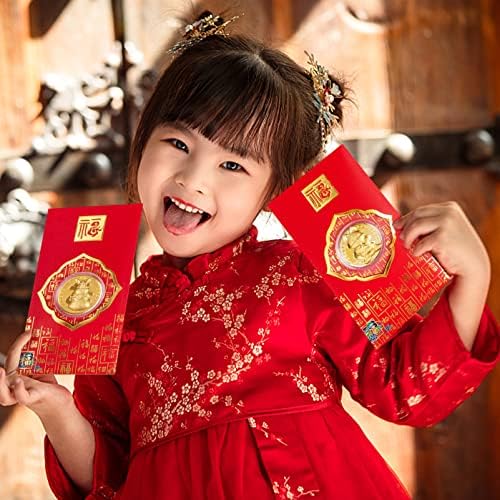 Envelopes vermelhos chineses aboofan 6pcs Chineses Rabbit Ano Red Pacotes de dinheiro sortudo Hong Bao