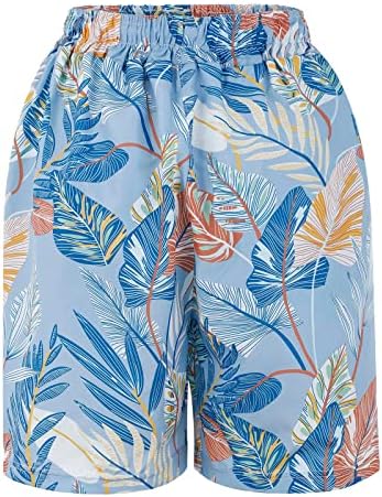 Shorts de cordão casual feminino Casual Cantura elástica de cintura alta calça de praia Pão de bolso