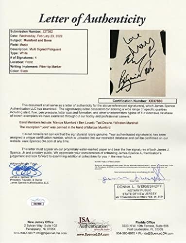 Mumford & Sons Full Band assinou Autograph Fender Telecaster Guitar Guitar um W/ James Spence JSA Carta de Autenticidade - Assinada por Ted Dwane, Ben Lovett, Winston Marshall, Marcus Mumford - não mais, Babel, Mente Wilder, Delta, muito raro