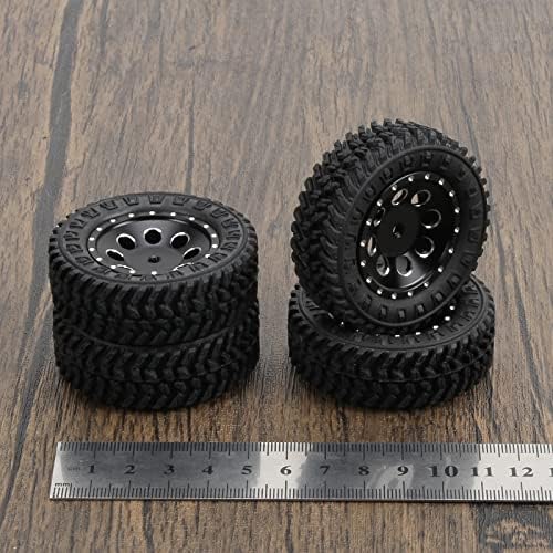 Rcawd para scx24 e fms fcx24 1/24 1/18 pneus de roda e jantes, 1,25 polegadas od: 55mm peças pretas