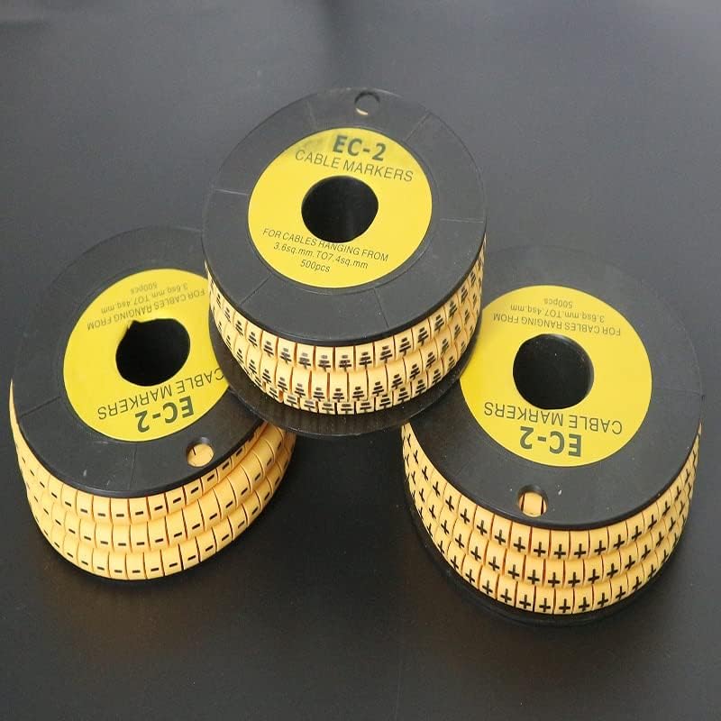 Marcadores de cabo amarelo de freqüência EC-0 EC-1 EC-2 EC-3 1,5-6mm2 Símbolo de aterramento e redução para o diâmetro do fio-mangas de cabo-Aliexpress-