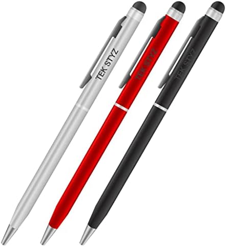 Pen pro STYLUS PARA OPPO F1 com tinta, alta precisão, forma mais sensível e compacta para telas de toque [3 Pack-Black-Red-Silver]