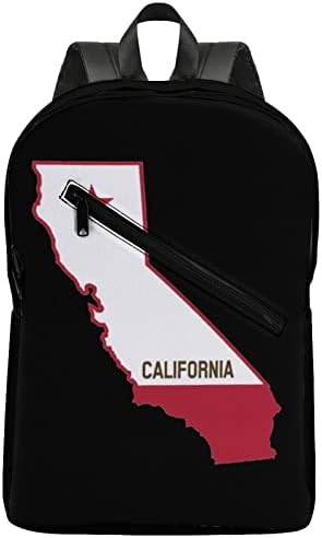 Flag of California Travel Backpack Prints Padrão Daypack Sacos de ombros casuais com compartimentos para