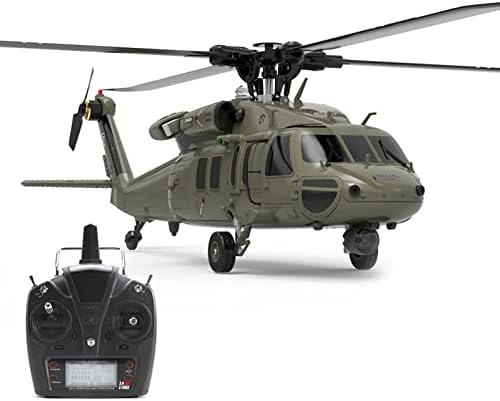 Qiyhbvr 1:47 6CH helicóptero RC para UH-60 Blackhawk, aeronaves sem rocha dupla, modelo de hobby de