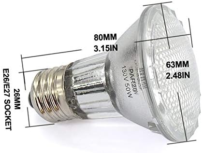 haraqi par20 50 watt e26 base média halogênio lâmpadas de inundação, lâmpadas diminuídas para luzes de capuz, ventilador de teto, luz de mesa