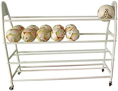 Rack de armazenamento de basquete de bola teerwere para bola de bola de equipamentos esportivos Organizador de bola de bola para fácil acesso e armazenamento com ganchos ajustáveis ​​Organizador de equipamentos
