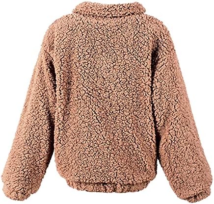 Jaqueta de túnica de túnica de manga comprida foviguo para o clube de outono feminino Zip de algodão quente de algodão quente confortável sólido